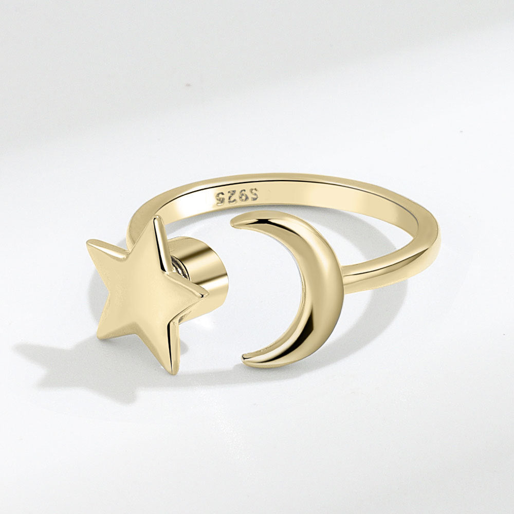 Wholesale Brass Rotating Star Moon Ring